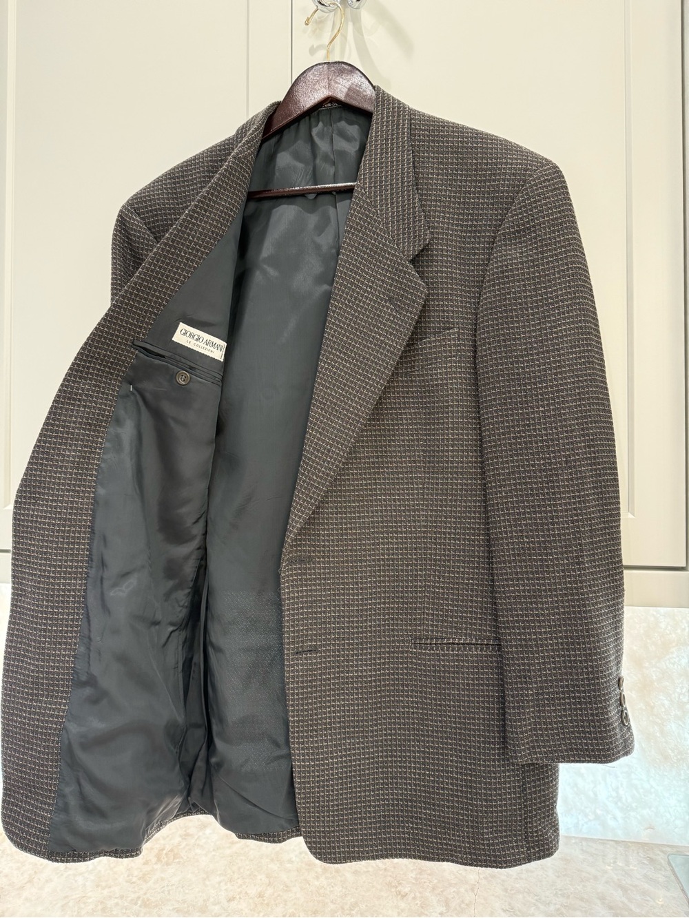 Giorgio Armani Men's Brown-Gray Textured Sport Coat